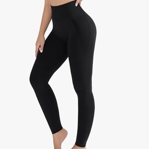 Lumivae High Waisted Compression Leggings Navy Blue Sz M Seamless